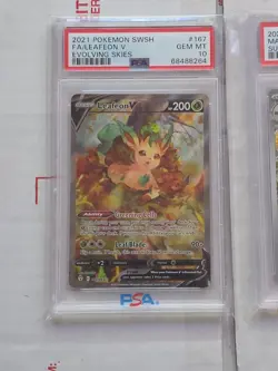 2021 POKEMON EVOLVING SKIES ALT ART LEAFEON V 167/203 & Magneton #159 PSA 10 - Image 2