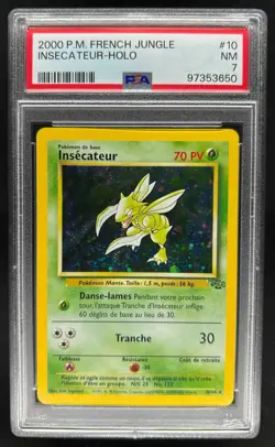 2000 Pokemon French Jungle Insecateur Holo #10 PSA 7 NM - Image 1