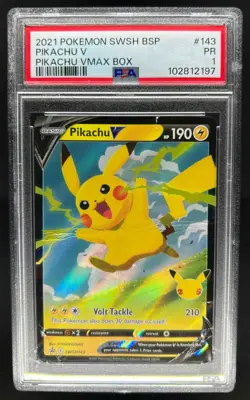 2019-2023 Pokemon SWSH Black Star Promos Pikachu V #SWSH143 PSA 1 - Image 1