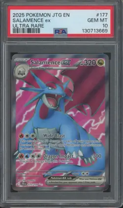 2025 Pokemon Journey Together Ultra Rare #177 Salamence ex Gem Mint PSA 10 - Image 1