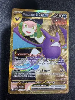 Team Rockets Crobat EX SV Destined Rivals Hyper Rare Gold 242/182 Pokemon TCG - Image 1