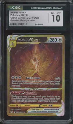 2023 Pokemon Crown Zenith Galarian Gallery Holo Arceus VSTAR Gem Mint CGC 10 - Image 1