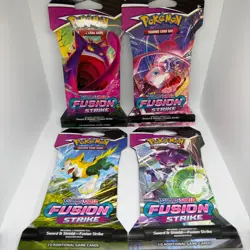 Pokemon TCG x4 Fusion Strike Sleeved Booster Pack Art Set New & Sealed - Image 1