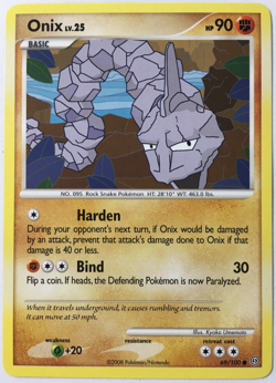 POKEMON ONIX LV.25 69/100 D&P STORMFRONT COMMON NEAR MINT - Image 1