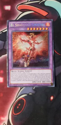 El Shaddoll Grysta Secret Rare 1st Edition NECH-EN048 Light Play - Image 1