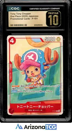One Piece 2025 Tony Tony Chopper P-101 Japanese Promo BLACK LABEL CGC 10 - Image 1