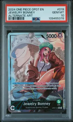 2024 ONE PIECE OP07-500 YEARS IN THE FUTURE ALTERNATE ART JEWELRY BONNEY PSA 10 - Image 1
