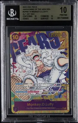 2023 ONE PIECE AWAKENING OF THE NEW ERA ALT ART SEC MONKEY D. LUFFY BGS 10 - Image 1