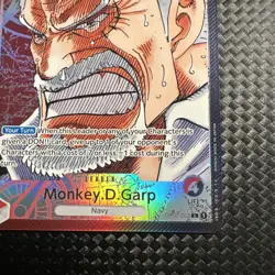One Piece TCG Red Black Monkey.D.Garp Leader (002) (Alternate Art) OP02-002 - Image 5