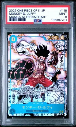 2025 ONE PIECE JPN A FIST OF DIVINE SPEED MANGA ALT ART MONKEY D. LUFFY PSA 9 - Image 1