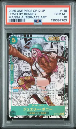 2025 ONE PIECE JPN LEGACY OF THE MASTER MANGA ALT ART #118 JEWELRY BONNEY PSA 10 - Image 1