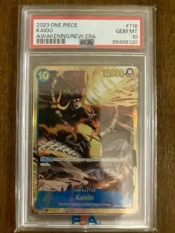 PSA 10 Kaido OP05-118 SEC Awakening of the New Era One Piece TCG Foil English - Image 1