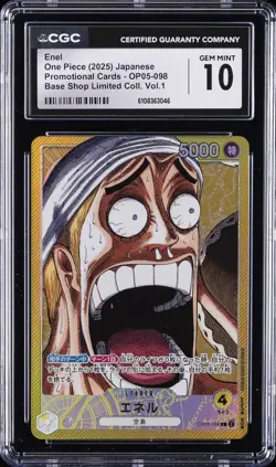 2025 ONE PIECE JAPANESE PROMO BASE SHOP LTD COLLECTION VOL. 1 ENEL CGC 10 - Image 1