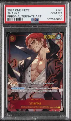 2024 ONE PIECE PRB01-PREMIUM BOOSTER ALT ART #120 SHANKS PSA 10 - Image 1