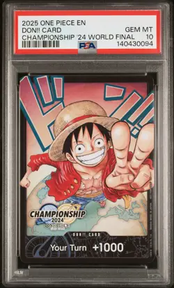 2025 ONE PIECE PROMOS CHAMPIONSHIP 2024 WORLD FINAL DON!! CARD PSA 10 - Image 1