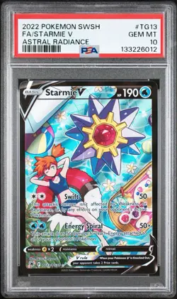 PSA 10 GEM MINT Starmie V TG13 Astral Radiance Full Art Pokemon Card - Image 1