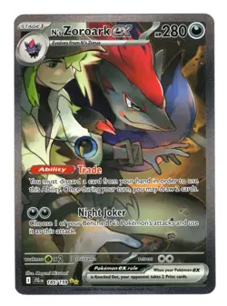 N's Zoroark ex 185/159 Sv09: Journey Together Holo Pokemon Card NM - Image 1