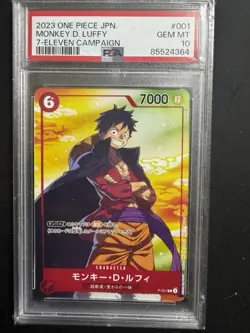 PSA 10 Monkey D Luffy P P-001 Promo Seven Eleven One Piece Card Japanese 7/11 - Image 1
