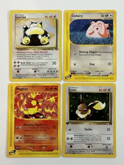 Vintage Lot Of Pokemon Cards 1st Edition Eevee Rare Snorlax - Image 1