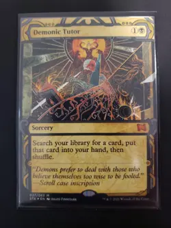 MTG Demonic Tutor Foil Etched Strixhaven: Mystical Archives Foil Card NM - Image 1