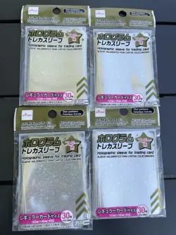 4 Lot Daiso Pokemon Card Sleeves Deck Protector Holographic Star Pattern Rare - Image 1