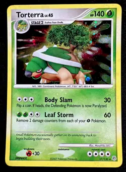 Torterra 17/130 LP/NM Diamond and Pearl Holo Foil Pokemon Card - Image 1