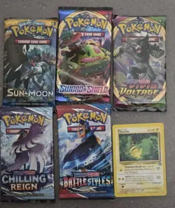 5 Pokemon packs & 1 Promo Card,Chilling Reign, Battle Styles Etc., SHIPS FAST - Image 1