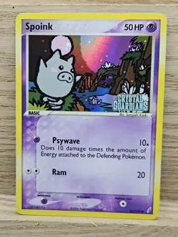 Pokemon Card TCG EX Crystal Guardians Stamped Reverse Holo #62/100 Spoink (44) - Image 1