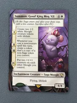 Summon: Good King Mog XII MTG Final Fantasy Commander Hand Painted Altered Art v - Image 1