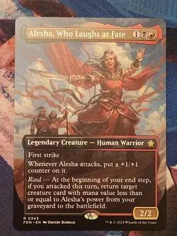 MTG Foundations - Alesha, Who Laughs At Fate - Borderless NM - Image 1