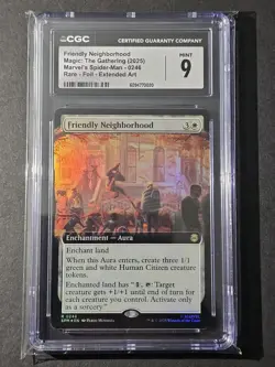 MTG CGC 9 Friendly Neighborhood (Extended Art) Foil R 0246 Marvel's Spider-Man - Image 1