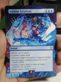 Sublime Epiphany MTG Final Fantasy Commander Hand Painted Borderless Altered Art - Image 2