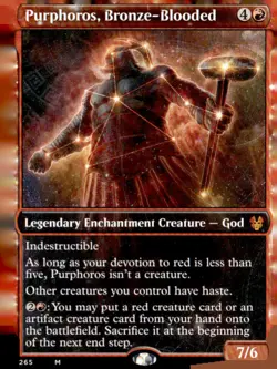 Theros Beyond Death #265 Purphoros, Bronze-Blooded (Showcase) - Image 1