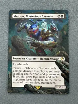 Shadow, Mysterious Assassin MTG Final Fantasy Commander Hand Painted Altered Art - Image 1