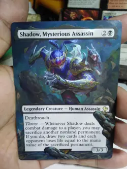 Shadow, Mysterious Assassin MTG Final Fantasy Commander Hand Painted Altered Art - Image 2
