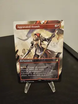 Aggravated Assault MTG (Anime Borderless) Wilds of Eldraine: Enchanting Tales - Image 1
