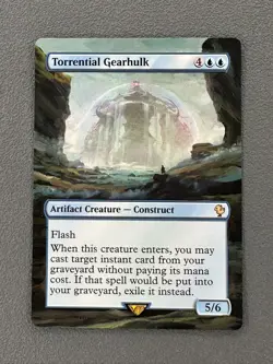 Torrential Gearhulk MTG Final Fantasy Commander Hand Painted Full Altered Art v - Image 1