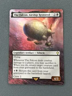 The Falcon Airship Restored MTG Final Fantasy Commander Hand Painted Altered Art - Image 1