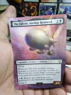 The Falcon Airship Restored MTG Final Fantasy Commander Hand Painted Altered Art - Image 2