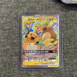 Pokemon TCG Holo Ultra Rare Raichu and Alolan Raichu GX Tag Team - Image 1