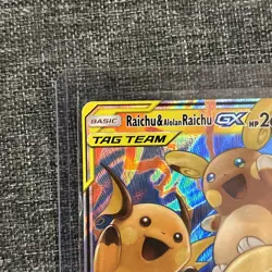 Pokemon TCG Holo Ultra Rare Raichu and Alolan Raichu GX Tag Team - Image 2