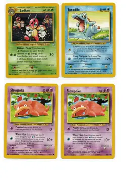 Pokemon Neo Genesis Lot - Totodile 81/111, 2× Slowpoke 73/111, Ledian 39/111 - Image 1