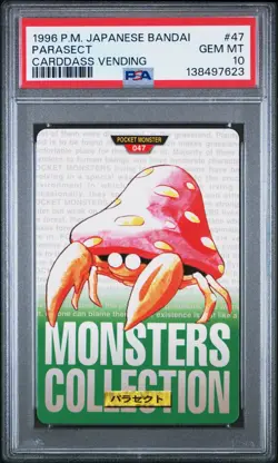 PSA 10 2025 CERT POP 7 PARASECT 1996 POKEMON JPN BANDAI CARDDASS VENDING #47 - Image 1
