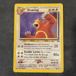Ursaring 34/75 Pokemon Neo Discovery Unlimited Rare 2001 MP - Image 1