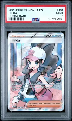 2025 POKEMON WHT EN-WHITE FLARE ULTRA RARE #164 HILDA PSA 9 - Image 1