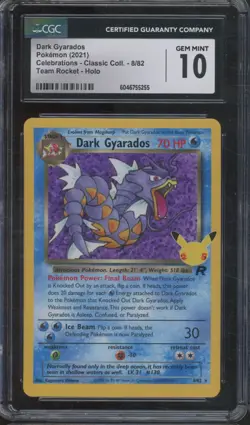 2021 Pokemon Celebrations Classic Collection Holo Dark Gyarados Gem Mint CGC 10 - Image 1