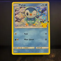 2021 Pokemon 25th Anniversary Mcdonalds Promo Holo Piplup 20/25 - Image 1