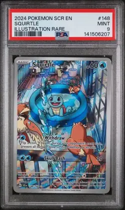 2024 POKEMON SCR EN-STELLAR CROWN ILLUSTRATION RARE #148 SQUIRTLE PSA 9 - Image 1