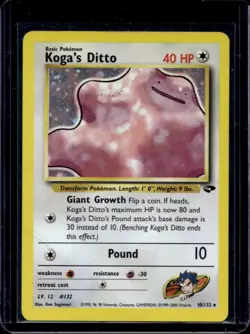 2000 Pokemon Gym Challenge Koga's Ditto Holo #10/132 - Image 1