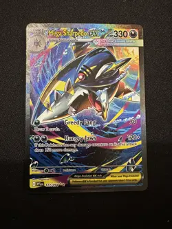 Mega Sharpedo ex 127/094 SIR Illustration Rare Phantasmal Flames Pokemon - Image 1